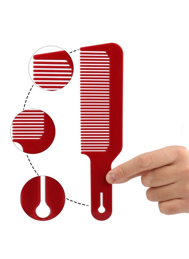 Messen - 12 Packs Barber Combs Flat Top Clipper Combs Barber Blending Comb Heat Resistant Hair Cutting Combs For Clippercuts And Flattops (Blackred White) - Image 1