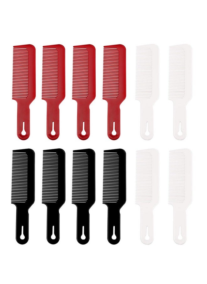 Messen - 12 Packs Barber Combs Flat Top Clipper Combs Barber Blending Comb Heat Resistant Hair Cutting Combs For Clippercuts And Flattops (Blackred White) - Image 1
