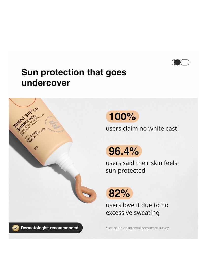 Cureskin Mineral Sunscreen Matte Finish Tinted SPF 50 PA++++ | Broad Spectrum Sun (UVA/UVB/IR) Protection with Titanium Dioxide, 50g (Pack of 1) - Image 3