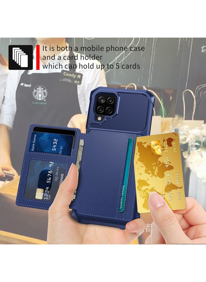 اس-توب جراب لهاتف Samsung Galaxy A12 محفظة مغناطيسية وحقيبة بطاقات جلدية لهاتف - Image 5