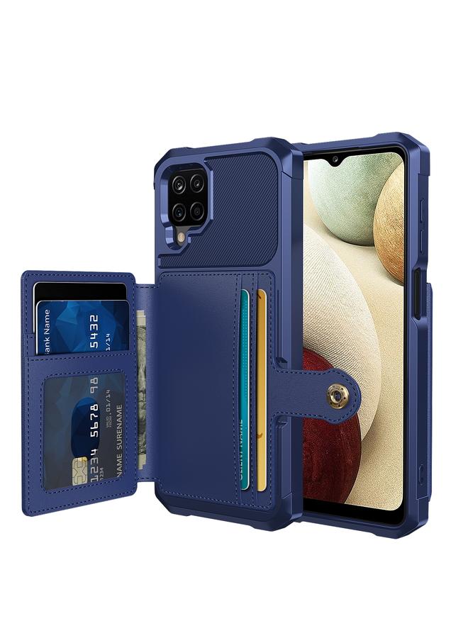 اس-توب جراب لهاتف Samsung Galaxy A12 محفظة مغناطيسية وحقيبة بطاقات جلدية لهاتف - Image 1