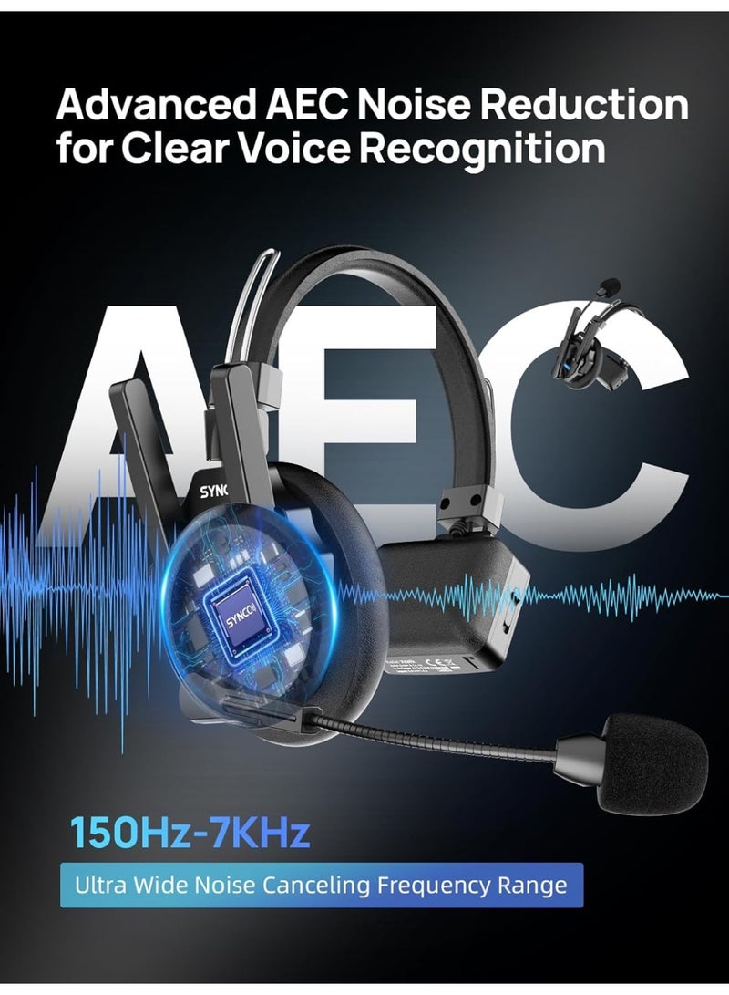 SYNCO XTALK XPRO Wireless Communication Headset System for 9 Persons Full Duplex 2.4GHz Wireless Intercom Headsets with Noise Reduction 24H Battery Life 500m Range for Film Production Live Events Stage Shows - Image 5