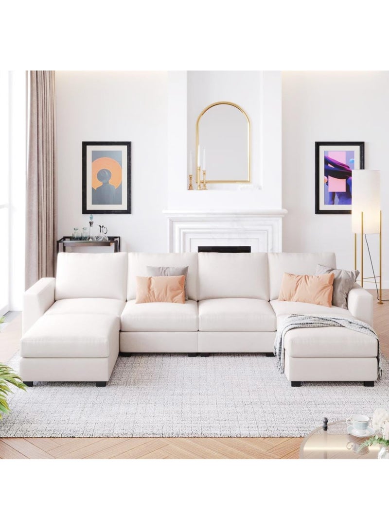 KARNAK Karnak Cambridge 4 Seater Sofa Modern Design Polyester Sofa For Living Room Color Beige  - Image 1