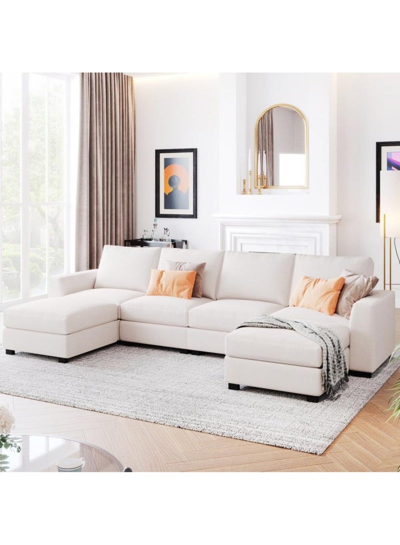 KARNAK Karnak Cambridge 4 Seater Sofa Modern Design Polyester Sofa For Living Room Color Beige  - Image 2