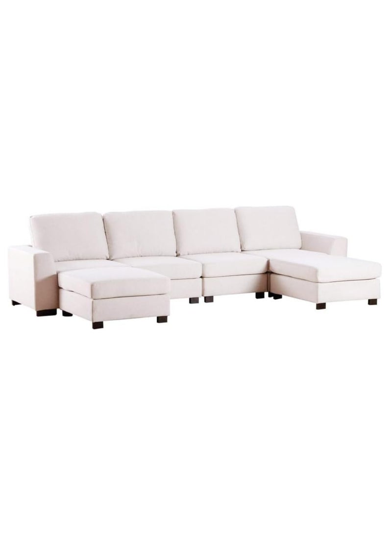 KARNAK Karnak Cambridge 4 Seater Sofa Modern Design Polyester Sofa For Living Room Color Beige  - Image 3