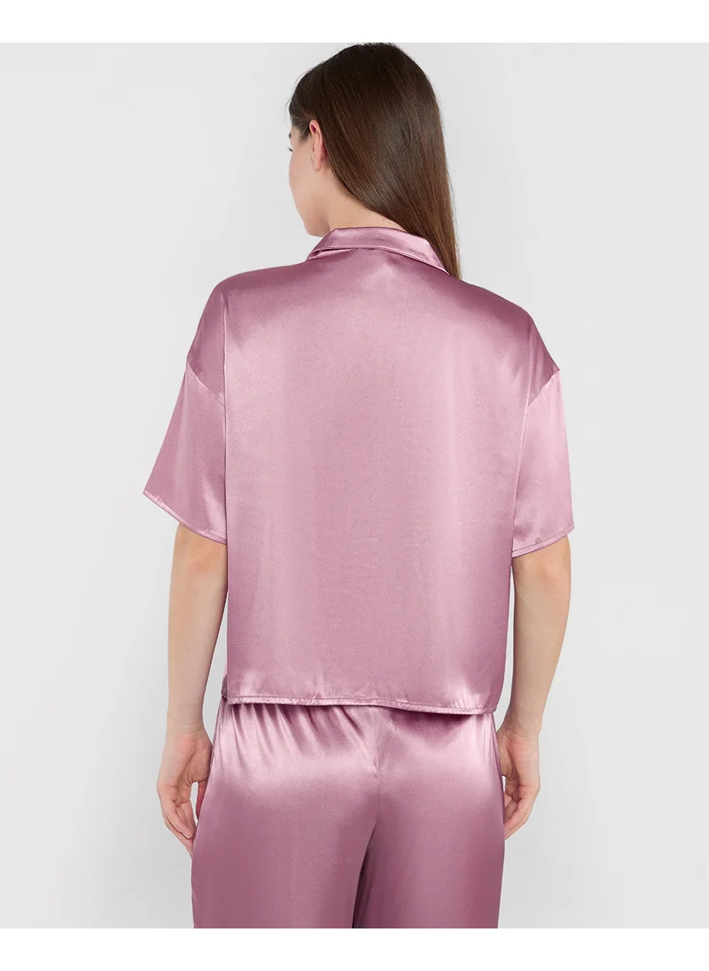 لا سينزا La Senza Unlined Satin Button Down Sleep Top