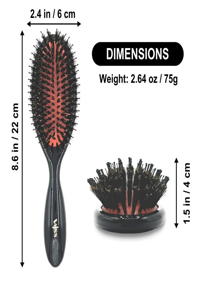 VESS Combing Mix Cushion Brush C-501, Wild Pig Bristle and Nylon Hair- Natural Radiance Smoothing Hair Brush - Image 2