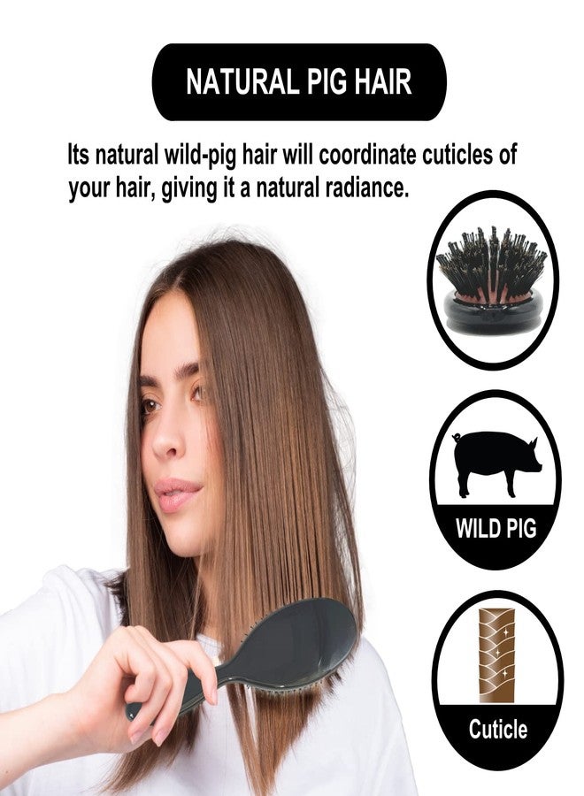 VESS Combing Mix Cushion Brush C-501, Wild Pig Bristle and Nylon Hair- Natural Radiance Smoothing Hair Brush - Image 5
