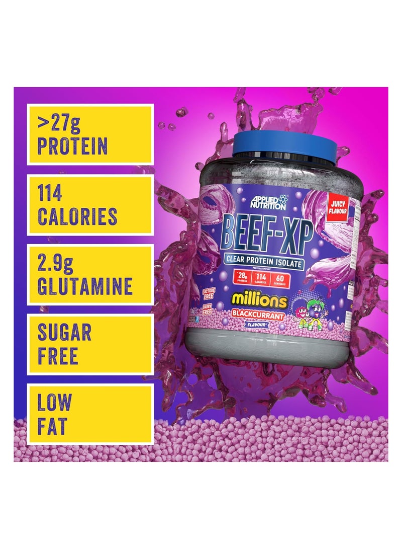 Applied Nutrition Applied Nutrition Beef XP - Clear Hydrolysed Protein Isolate, Fruit Juice Style, Dairy Free Beef Protein Powder, Lactose Free, Zero Sugar, Low Fat, 1.8kg - 60 Servings (Blackcurrant Millions)  - Image 3