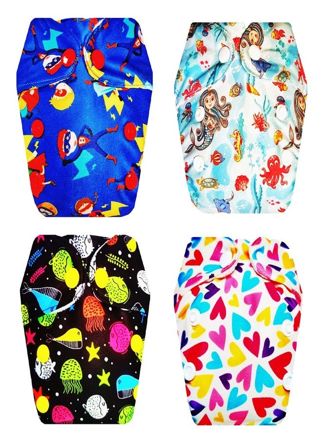 Dumbledo Premium Newborn Cloth Diaper with Integrated Insert (Pack of 4) | Dry Feel and Comfortable | Reusable & Washable | Easy to Clean | Designed by Moms | 0 - 4 Months | Unisex Baby - Image 1