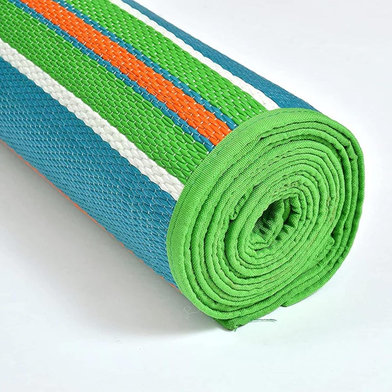 BHAWANI Foldable Plastic Floor Mat Multicolor Chatai 3X6 Mats for Home Mixed Perfect for Picnics Beaches Outings WeatherProof PVC Chatai with Handle Pack of 1 - Image 5