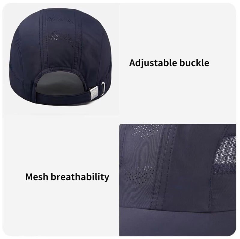 HSR Unisex Polyester Lightweight Breathable Stylish Summer Sport Hat with Adjustable Buckle , UV, Sun Protection Cap for Travel, Hiking, Gardening, Fishing Blue - Image 4