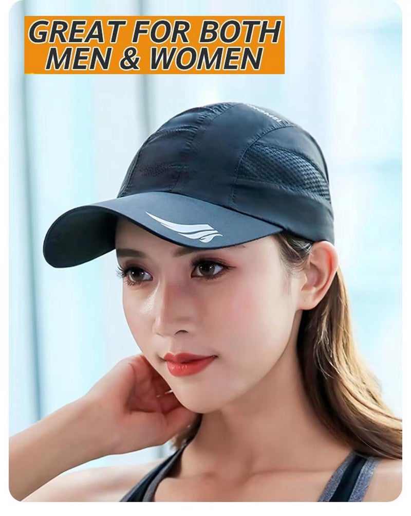 HSR Unisex Polyester Lightweight Breathable Stylish Summer Sport Hat with Adjustable Buckle , UV, Sun Protection Cap for Travel, Hiking, Gardening, Fishing Blue - Image 3