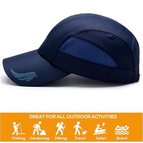 HSR Unisex Polyester Lightweight Breathable Stylish Summer Sport Hat with Adjustable Buckle , UV, Sun Protection Cap for Travel, Hiking, Gardening, Fishing Blue - Image 2