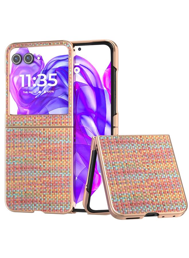 اس-توب جراب لهاتف موتورولا رازر 50 بإطار مطلي كهربائيًا بلون شبكي وملمس من مادة البولي يوريثان - Image 1