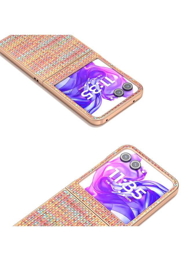 اس-توب جراب لهاتف موتورولا رازر 50 بإطار مطلي كهربائيًا بلون شبكي وملمس من مادة البولي يوريثان - Image 3