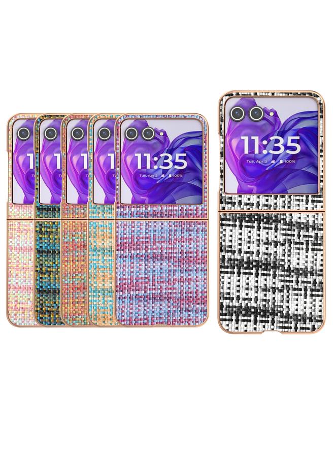 اس-توب جراب لهاتف موتورولا رازر 50 بإطار مطلي كهربائيًا بلون شبكي وملمس من مادة البولي يوريثان - Image 5