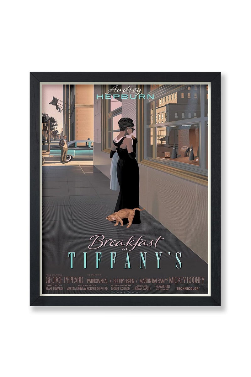 Poster Master Breakfast at Tiffany's Movie Poster - Audrey Hepburn Print - Fashion Art - Gift for Men, Women & Fan - Classic Decor for Home Theater, Bedroom, Office or Studio - 8x10 UNFRAMED Wall Art - Image 1