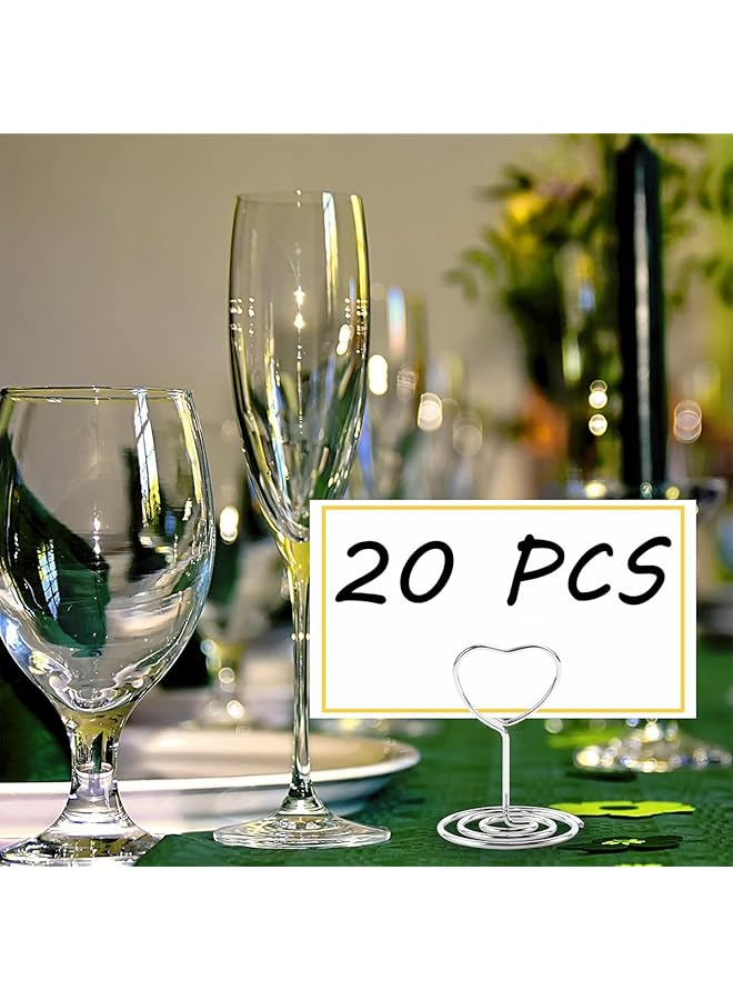 erorex 20 Pcs Mini Table Number Holders Place Card Holder 2 Inch Table Number Stands Table Sign Holders Table Card Holder Stand For Photos Food Signs Birthdays Weddings Restaurants Silver - Image 2