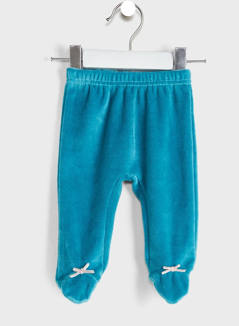 Babybol Infant Printed T-Shirt & Footed Sweatpants Set