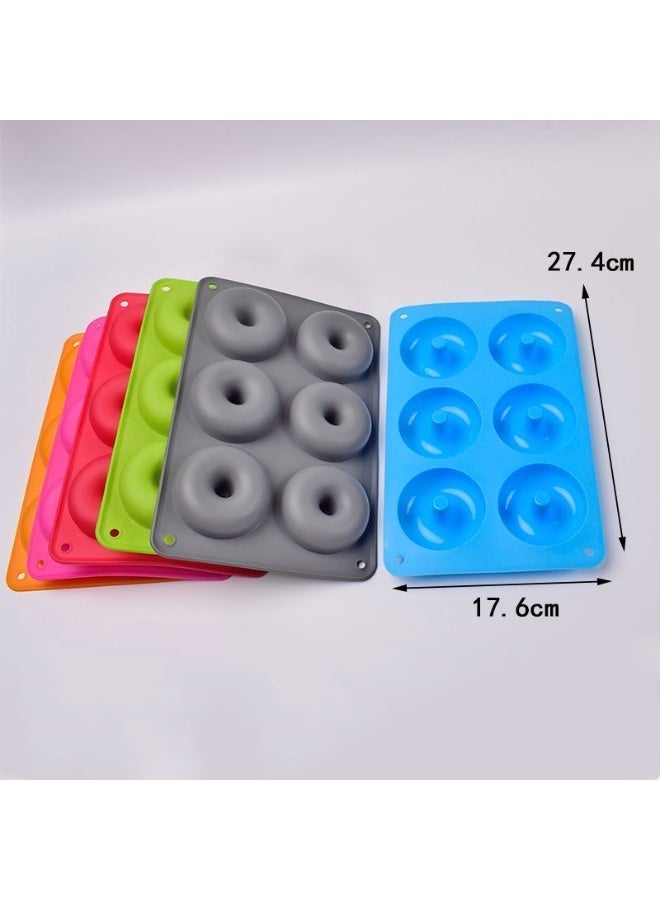 HOMESTAR 3Pcs 6-Cavity Silicone Donut Pans Molds, Large Non-Stick Baking Trays BPA Free Easy Release For Making Perfect Donuts Cakes Cookies Bagels Round Jelly Pudding Dishwasher Safe Baking Tools,17.6x27.4cm - Image 2