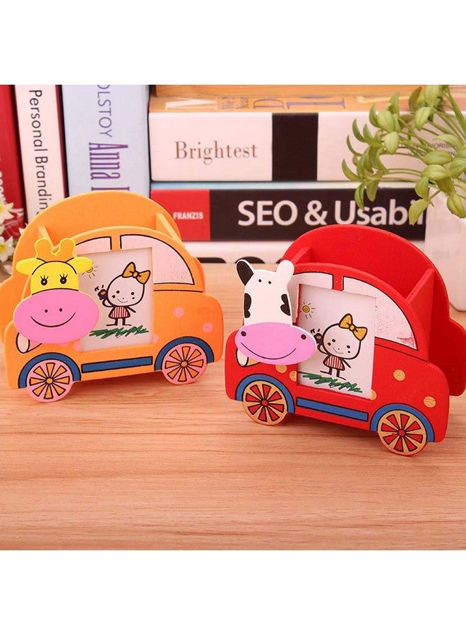 Funny Teddy Return Gift for Kids Birthday Party - Wooden Pencil Stand - Pack of 12 pcs (Assorted Design and Color) - Image 3