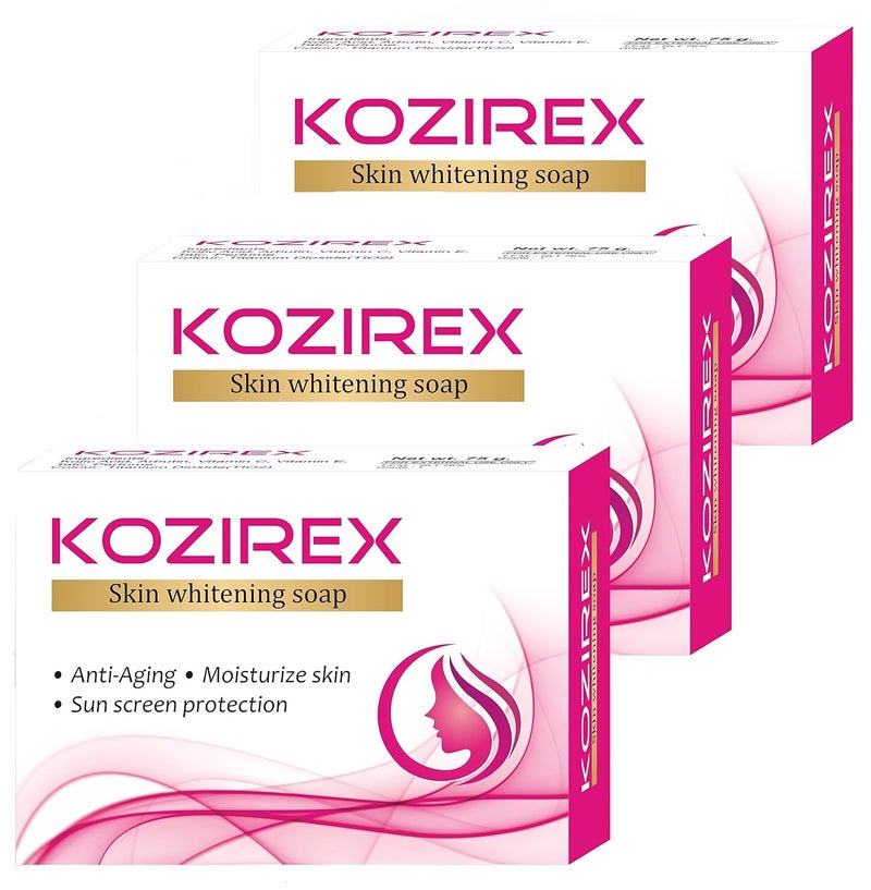 Biotrex Nutraceuticals Biotrex Kozirex Skin Whitening Bath Soap 75gm Combo Pack of 3 - Image 1