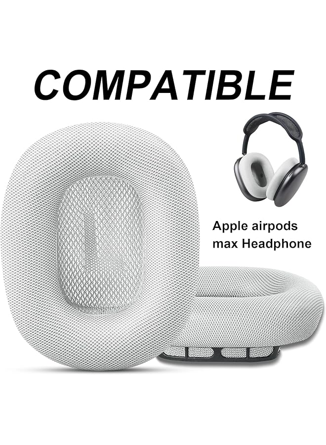 erorex Premium Replacement Ear Cushions For Airpods Max Headphone Protein Leather Memory Foam Earpads Leather White - Image 2