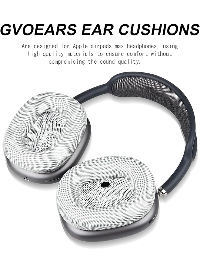erorex Premium Replacement Ear Cushions For Airpods Max Headphone Protein Leather Memory Foam Earpads Leather White - Image 5