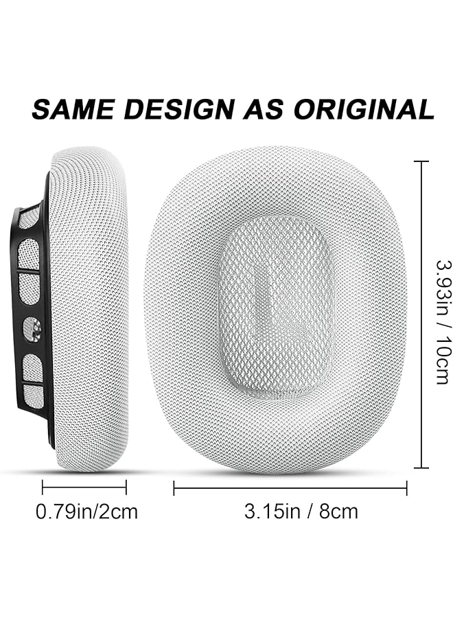 erorex Premium Replacement Ear Cushions For Airpods Max Headphone Protein Leather Memory Foam Earpads Leather White - Image 4