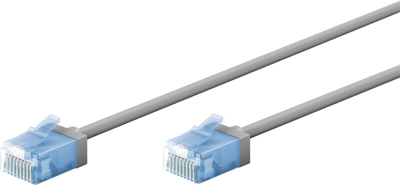 74224 CAT 6A Patch Cable - Slim/Ultra Flexible RJ45 CAT 6A Network Cable / 10 Gbit/s LSZH, Kink Protection/Grey 3 m