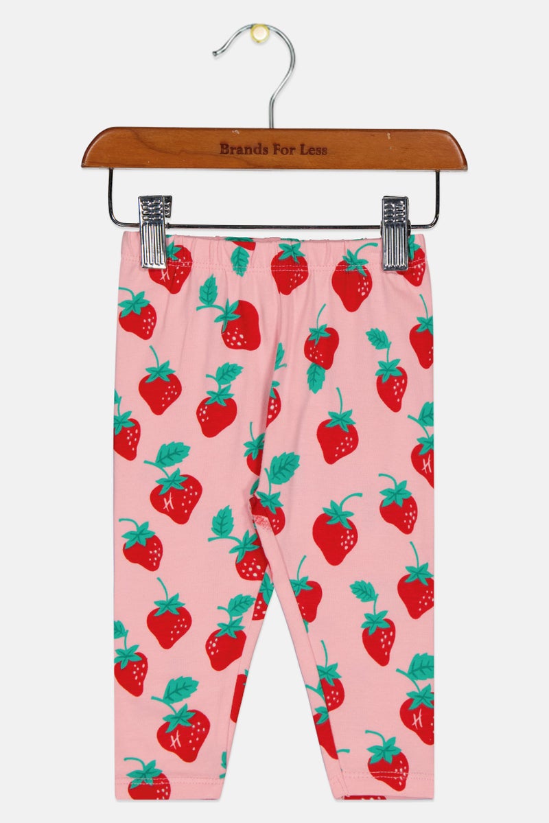 Hamleys Toddlers Girl Strawberry Print Leggings, Multicolor - Image 3