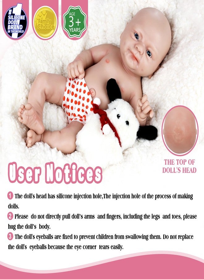 Vollence 14 inch Full Body Silicone Baby Dolls,Not Vinyl Dolls,Soft Realistic Real Silicone Baby Doll Bald, Lifelike Newborn Platinum Silicone Baby Doll - Girl - Image 2