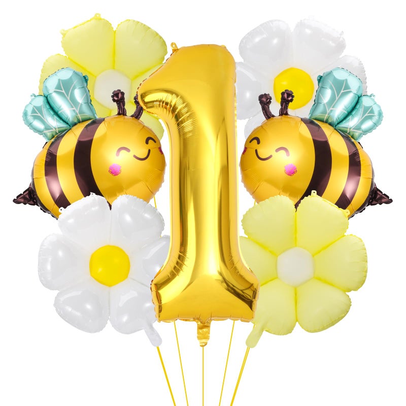 RANERVZ Happy 1st Bee Day Decorations Daisy Bee Balloons So Sweet to Bee One Bumble Bee First Birthday Decorations Fun to Bee One Decoration for Baby Shower 1 Year Old Birthday Party Milestone Supplies - Image 1