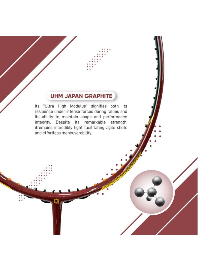 Apacs أباكس زد-زيغلر ريبورن (غير مشدود، 42 رطل توتر عالي) أقصى طاقة وقوة | عمود نحيف | صنع في فيتنام | مضرب بادل مصنوع من الجرافيت الياباني 100% مع غلاف كامل مجاني (مارون) - Image 2