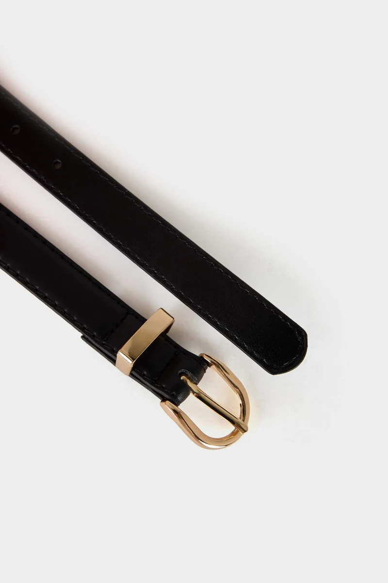 ديفاكتو Woman 3 piece Oval Buckle Faux Leather Belt