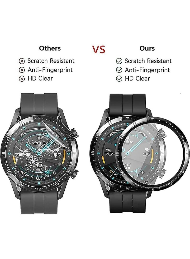 Screen Protector For Huawei Watch GT2 46mm/ GT2 PRO/Magic watch 2 46mm, 3D Curved Soft Edge Protective Film [Anti-Scratch] [Bubble Free] [Shatterproof] [High Sensitive] (Not Glass) - Image 4