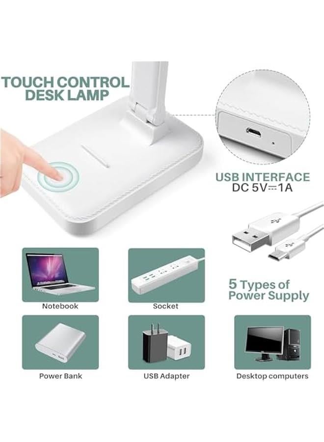 HOOKOR Cordless LED Desk Lam, Dimmable Desk Light Reading Lamp 3 Lighting Modes, Eye Protection Desk Lamp Desk Accessories with Pen Holder,Equipped USB Charger Suitable for Home Office,Kids Study - Image 2