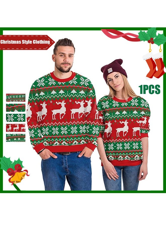 تابيت سترات عيد الميلاد القبيحة للرجال والنساء، مطبوعات ثلاثية الأبعاد، بلوفرات مضحكة، قمصان بياقة دائرية، سترات للأزواج، ملابس حفلات عيد الميلاد - Image 1