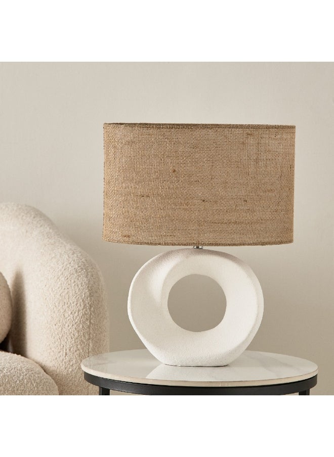 Home Box - Zoe Spengler Ceramic Table Lamp with Linen Shade 40 x 51 x 20 cm - Image 1