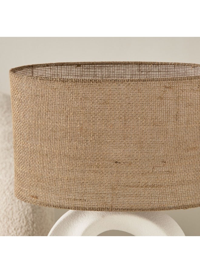 Home Box - Zoe Spengler Ceramic Table Lamp with Linen Shade 40 x 51 x 20 cm - Image 1