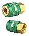 GODESON Locking Air Chuck OpenFlow 14 FNPT Tire Inflator Nozzle for Air Compressors Tire Air Chuck Quick Connect for Cars SUVs All Metal HandsFree LockOn Green Pack of 2 - Image 2