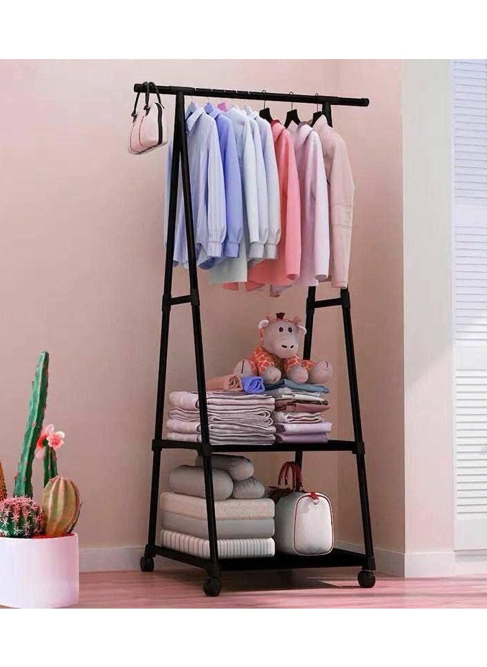 ماركة غير محددة حامل ملابس هرمي مزود بعدد 2 رف وعجلات لسهولة النقل  - Image 1