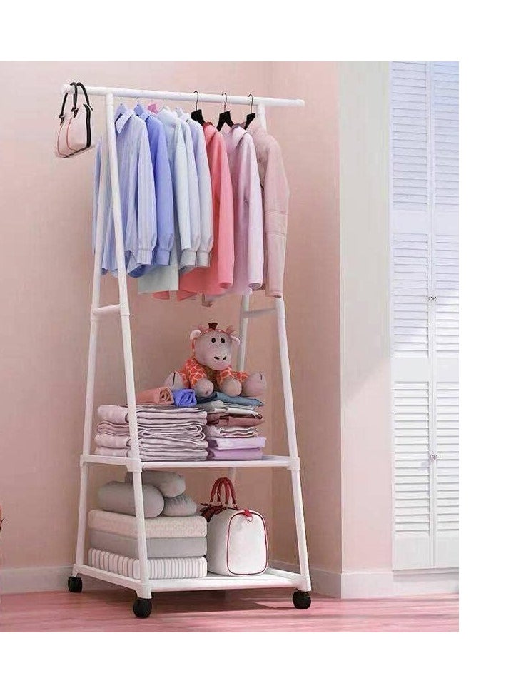 ماركة غير محددة حامل ملابس هرمي مزود بعدد 2 رف وعجلات لسهولة النقل  - Image 3