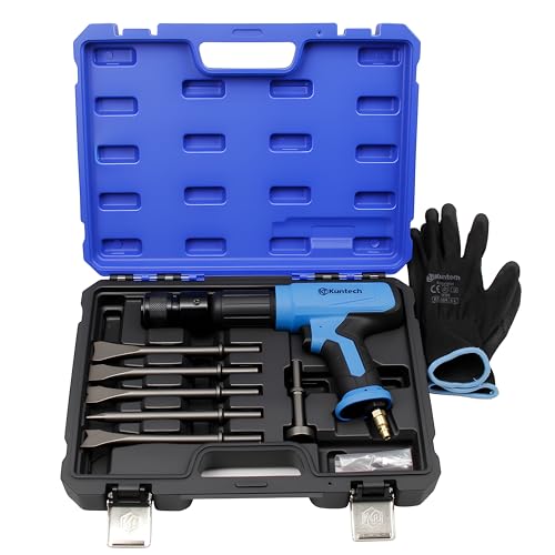 Kuntech 7PCS Air Hammer Kit, Pneumatic Hammers 2500 BPM, Air Hammer Piece Chisel Set with Carrying Case & Gloves - Image 1