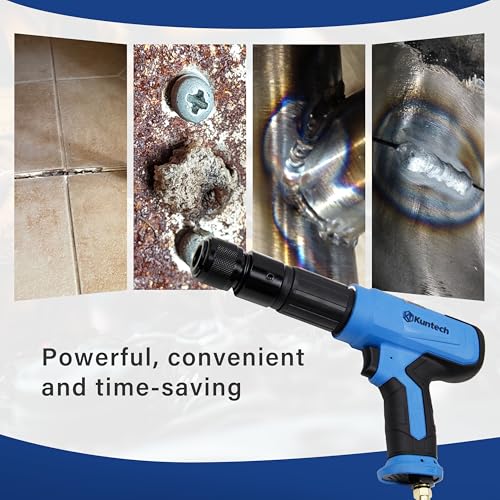Kuntech 7PCS Air Hammer Kit, Pneumatic Hammers 2500 BPM, Air Hammer Piece Chisel Set with Carrying Case & Gloves - Image 5