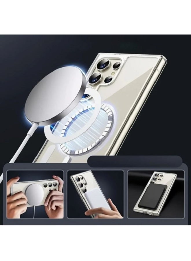Silicone Magnetic Case for Samsung Galaxy S25 Ultra Compatible with [Mag-safe]All-Round Protection, Shockproof Clear - Image 5
