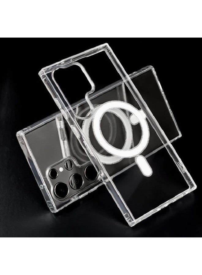 Silicone Magnetic Case for Samsung Galaxy S25 Ultra Compatible with [Mag-safe]All-Round Protection, Shockproof Clear - Image 3