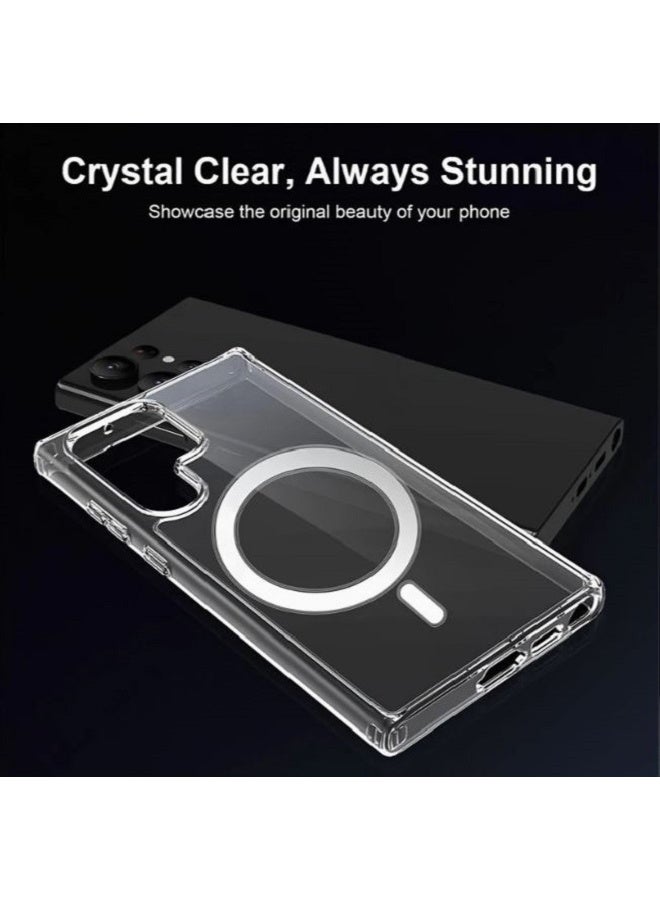 Silicone Magnetic Case for Samsung Galaxy S25 Ultra Compatible with [Mag-safe]All-Round Protection, Shockproof Clear - Image 2