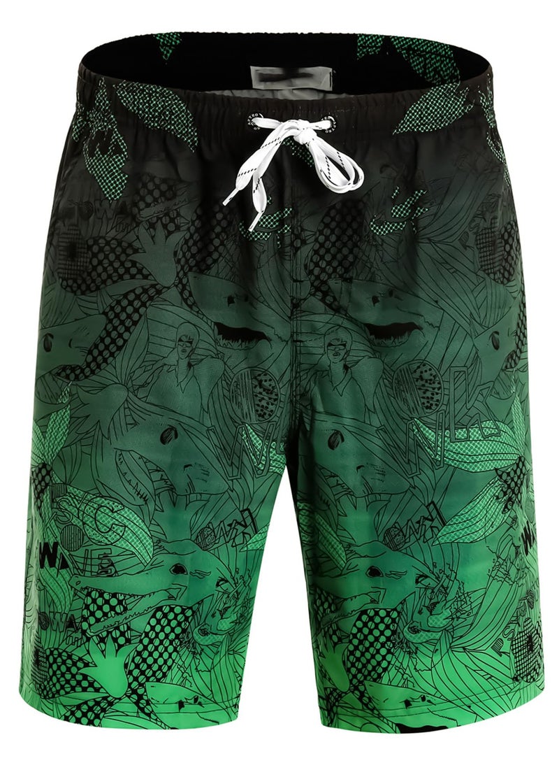 SYOSI Men's Swim Trunks 9" Quick Dry Bathing Suit Big & Tall Beach Swimsuits L - Image 1